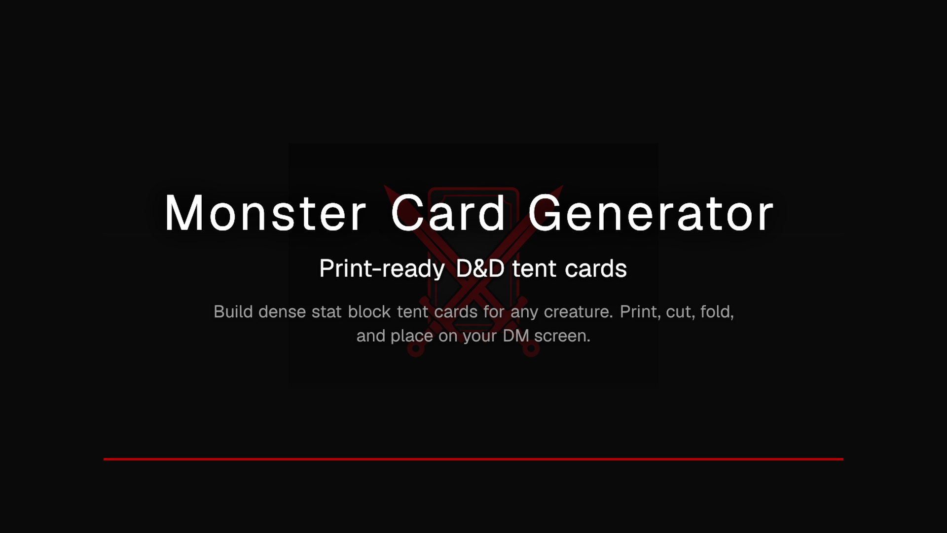 Monster Card Generator