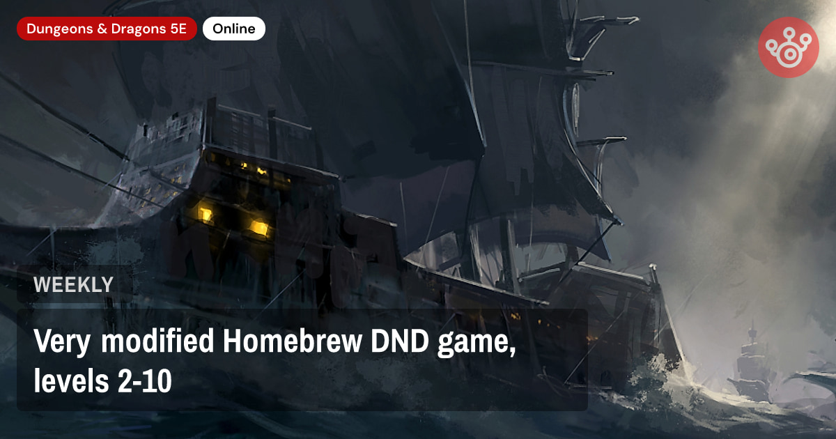 Very modified Homebrew DND game, levels 2-10